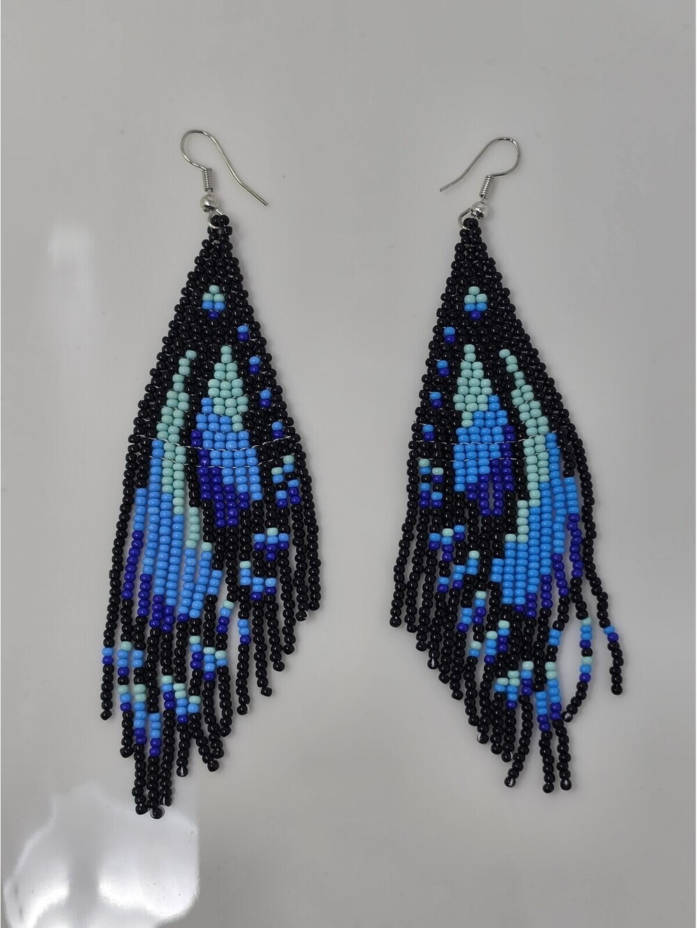 Butterfly Effects Blue Black Beaded Earrings